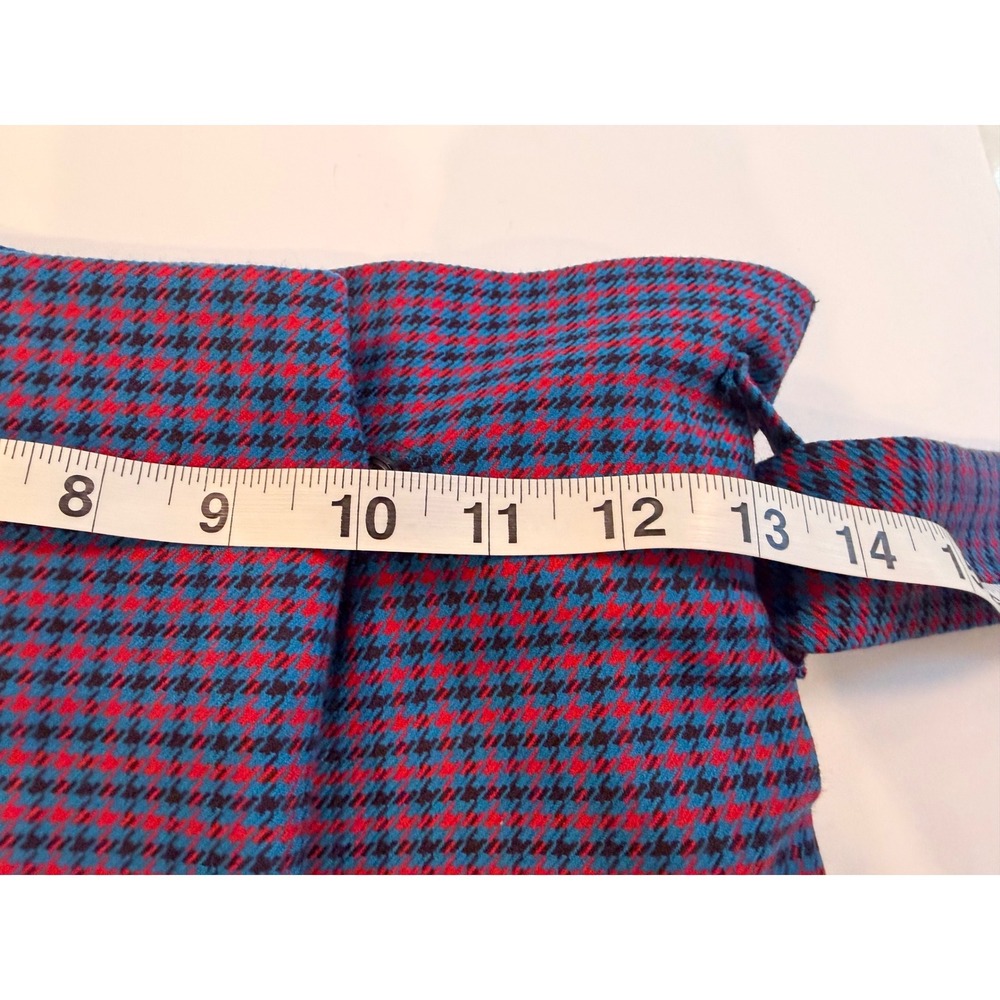 Zara Woman Red Blue Houndstooth High Waist Belted Midi Skirt 2067/612 Size M - Picture 7 of 9